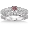 thumbnail image 2 of 2 Carat Morganite & Diamond Antique Bridal set on 10k White Gold, 2 of 3