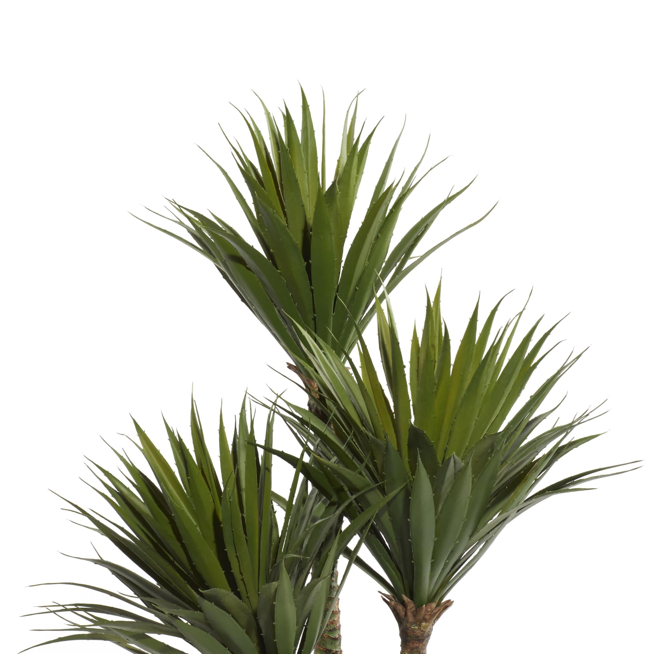DecMode 42" Artificial Date Palm Plant in Realistic Leaves and White Fiberglass Pot
