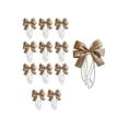 thumbnail image 2 of Hovilon Christmas Tree Bows 12 Pcs, Holiday Ornaments with Pearls & Tassels, Nylon Spandex Xmas Tree Decorations, Elegant Ribbon Pendants for Wedding Party Home Wall Window Festive Seasonal Decor, 2 of 6