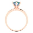 thumbnail image 4 of 1.5 ct Round Cut Blue Moissanite Solitaire 14K Rose Gold Womens Engagement Ring, 4 of 5