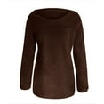 thumbnail image 3 of LEEYNEER Blouses for Women Plus Size Women Fashion Loose Plush Solid Color Long Sleeves Sweater T-shirttops, 3 of 4