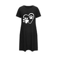 thumbnail image 4 of Sakmal Womens Moo Moo Nightgown Short Black Cute Sleepwear Short Sleeve Print Nightgowns for Women, 4 of 6