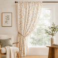 thumbnail image 6 of PixelForge Floral Linen Curtain, Farmhouse Curtain for Living Room, Light Filtering Rod Pocket, 1 Panel, Yellow Floral, 52"W x 84"L, 6 of 11