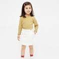 thumbnail image 6 of Povozer Toddler Baby Girl Thick Crewneck Tops Girls Cotton Long Sleeve T-Shirt(Yellow,2-3Y), 6 of 6