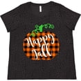 thumbnail image 3 of Inktastic Happy Fall Plaid Pumpkin Women's Plus Size T-Shirt, 3 of 5