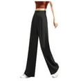 thumbnail image 4 of Women's Straight Leg Pants High Waisted Button Stretchy Business Work Casual Trousers Multiple Pockets Women Casual Pants with Pockets Womens Clothes Ladies Athletic Pants Women's Pants Cute Dressy, 4 of 4