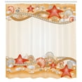 thumbnail image 3 of Ambesonne Beach Shower Curtain, Sand Seashells Themed Print, 69"Wx75"L, Pale Orange and Vermilion, 3 of 3