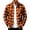 Orange, variant on Plaid Shacket for Men Ghalytn Check Zip Shirt Jacket - Casual Outerwear with Pockets