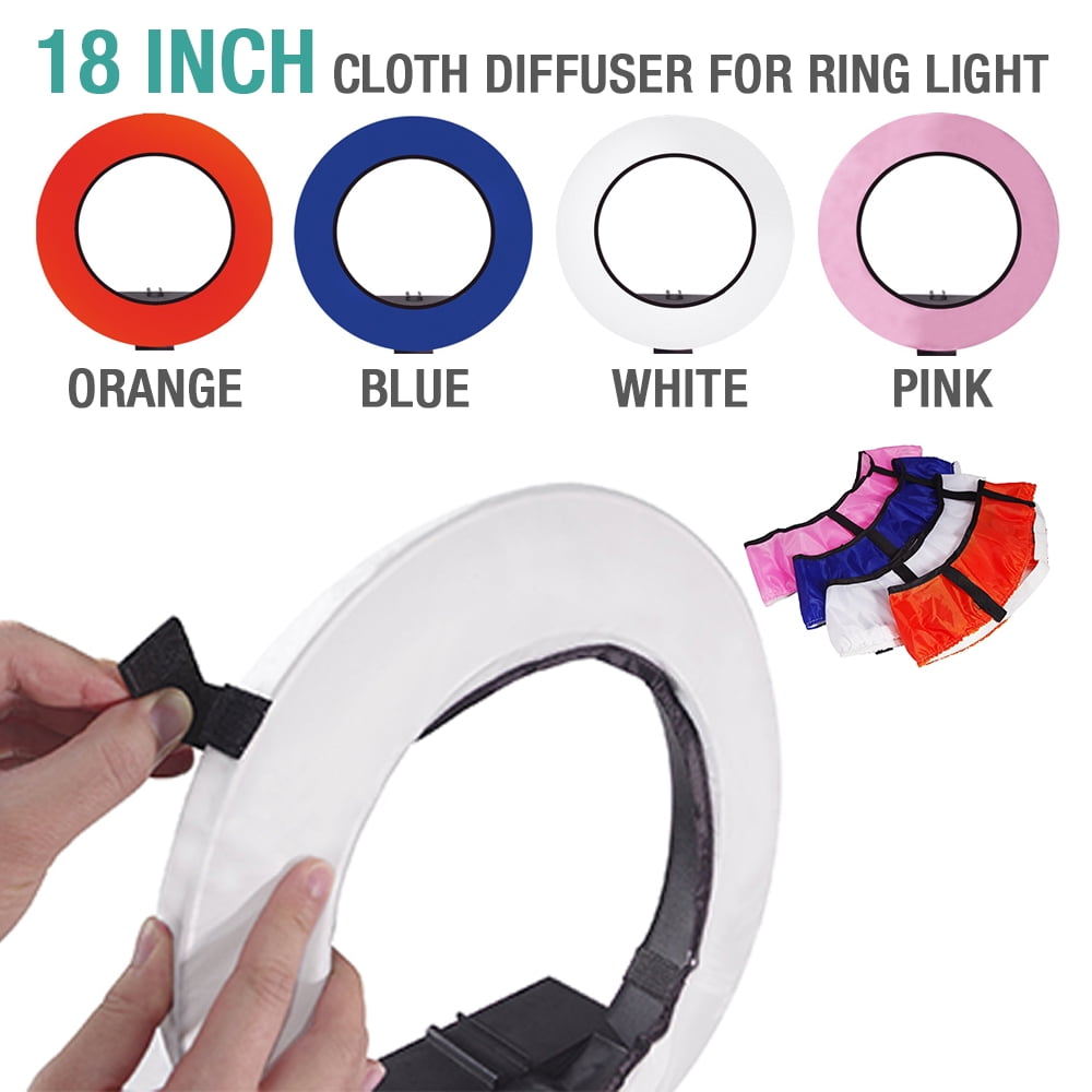 LS Photography 1 x 18' Ring Light 4-COLOR Soft Cover Diffuser Cloth Kit for Photo Video Studio, WMT1385
