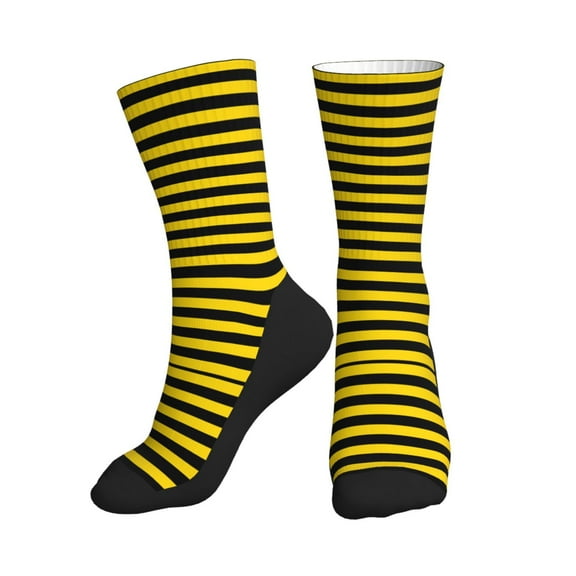 Men Women Bumblebee Stripes Novelty Soft Funny Dress Crew Socks