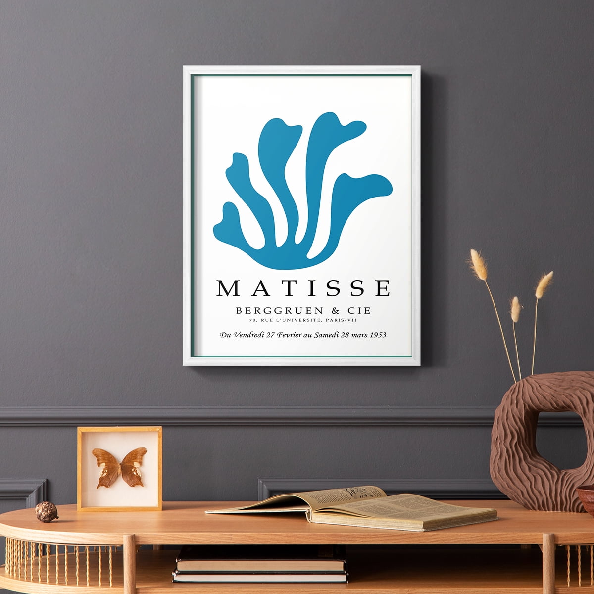 Matisse CCCXLIX in White Solid Wood 22 x 28 Framed Print