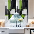 thumbnail image 4 of Abstract Graffiti Swag Curtain Valance for Windows, Green Black Angular Layout Window Treatments Short Swag Topper for Kitchen Windows Bathroom Bedroom, 36"x63", 4 of 8
