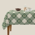 thumbnail image 3 of Wukai Daisy Plaid Green Waterproof Tablecloth for Kitchen Dining, Fits Square Tables for 2-4 Seats -54"x54", 3 of 7