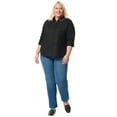 thumbnail image 5 of Gloria Vanderbilt Swan Series Women's Plus Amanda Shirt with Embellished Collar, Sizes 0X-4X, 5 of 5