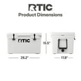 thumbnail image 5 of RTIC 45 QT Ultra-Tough Rotomolded Hard-Sided Ice Chest Cooler, Fits 60 Cans, White, 5 of 8