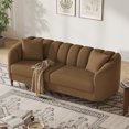 thumbnail image 6 of COPIAE 82 Inch Loveseat Sofa,Modern Couch and Sofa,Curved Petal Design Furniture,Sturdy and Easy Installation,Small Sofa for Living Room Bedroom Office and Apartment,Terry Fleece Fabric Brown, 6 of 13