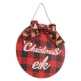 thumbnail image 3 of Christmas Welcome Door Sign, Poplar Red Black Check Pattern Fine Texture Christmas Door Hanging Sign  For Front Porch Decor, 3 of 8