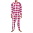 thumbnail image 3 of Honeii Plaid Heart Pattern Mens Pajamas Set,2pcs Men's Lounge Long Sleeve Sleep Shirt and Pajama Bottoms Sleepwear Set,Mens Pjs Sets-XX-Large, 3 of 7