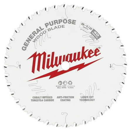 

Pack of 1 Milwaukee 48-40-0824 8-1/2 In. 40T General Purpose Circular Saw Blade