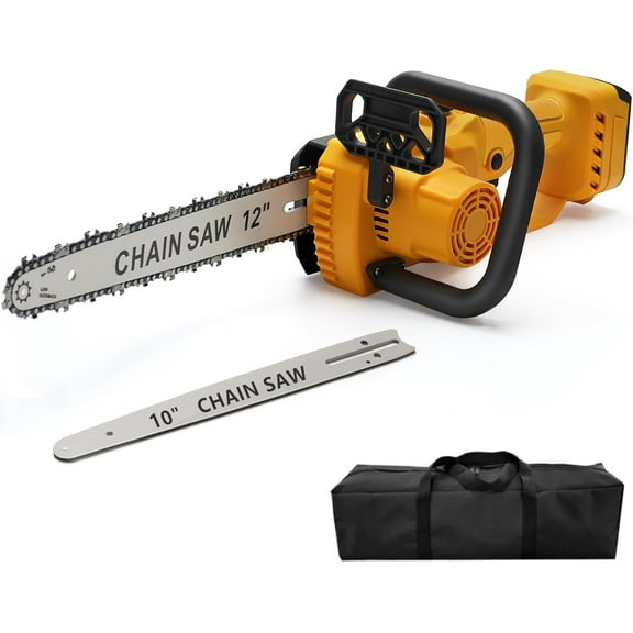 Mini Chainsaw Cordless for Dewalt 20V Battery, Brushless Electric Chainsaw 12"/ 10" with Auto Oiler & Security Lock, for Tree Trimming, Branch Wood Cutting (Tool Only)