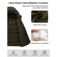 thumbnail image 4 of Wantdo Women's Recycled Plus Size Water-Repllent Jacket Insulated Winter Coat Warm Parka Jacket Army Green 4XL, 4 of 8
