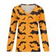 thumbnail image 3 of ICHUANYI Clearance Women's V-Neck Casual Long Sleeve Printed Buttoned Basic Ruched Tunic Tops T-shirts Blouses(Orange, L) ICHUANYI WER2023081512592, 3 of 4