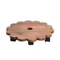 thumbnail image 1 of Support de Pot de Fleurs en Bois Massif Chariot pour Jardinière Support de Pot de Fleurs Rond en Bois avec Roues Roulettes Pivotantes à 360° Support pour Plante, 1 of 4