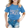 thumbnail image 3 of PMVFHDE T-Shirt pour Filles T-Shirts Graphiques Mignons Hauts d'Été pour Filles Enfants Pâques T-Shirt Graphique Mignon Col Rond Manches Courtes T-Shirt Décontracté d'Été Bleu, 2-3 Ans, 3 of 4