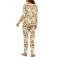 thumbnail image 5 of HELLHERO Thanksgiving Pajama Set for Women Pumpkin Flower Printed Sleepwear Comfy Pjs Set Round Neck Loungewear Long Sleeve Tops Jogger Pants Pajama Sets, M, 5 of 5
