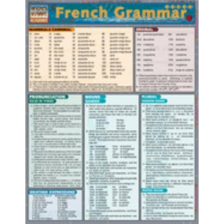 Pre-Owned French Grammar: QuickStudy Laminated Reference Guide 9781572225282 1572225289 Paperback 58658th edition