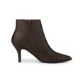 thumbnail image 3 of BLISSFUL STEP Women's Pointed Toe Zipper Stiletto Heels Ankle Boots Coffee 6, 3 of 7