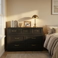 thumbnail image 6 of Lofka Dresser for Bedroom with 7 Drawers, Chest of Drawers with Metal Handles for Living Room, Black, 6 of 11