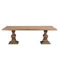 thumbnail image 2 of Taran Designs Lawrence 96" Solid Wood Double Pedestal Dining Table in Brown, 2 of 6