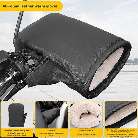 Thick Warm Windproof Motorcycle Gloves, Winter Handlebar Muffs Cover for Electric Scooter Bike Men Women Cold Weather Riding