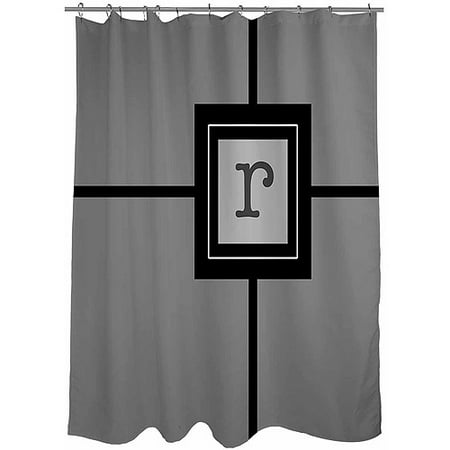 Thumbprintz Grid Monogram Shower Curtain Grey Walmart Com