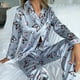 thumbnail image 2 of Pijama de satén de seda para mujer, ropa de dormir de dos piezas, manga larga, suave, con botones, 2 of 4