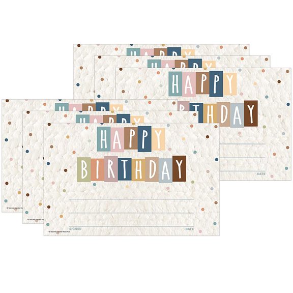 Teacher Created Resources Everyone is Welcome Happy Birthday Awards, 30 Per Pack, 6 Packs
