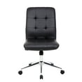 thumbnail image 4 of Boss Office Products Modern Faux Leather Tufted Ergonomic Office Swivel Chair, Black, 4 of 6