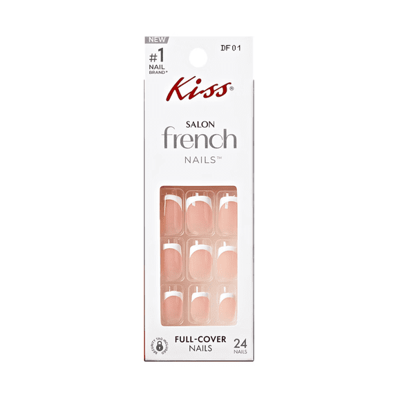 Kiss Salon Press-On French Nails, Changeless, 24 ct