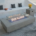 thumbnail image 6 of Elementi Plus Riviera Propane Fire Pit for Outside Outdoor Fire Pit Table Smokeless Firepit Concrete Rectangular Fire Table Patio Heater Fireplace 60000 BTUs - Light Grey, 60 x 31.9 Inches, 6 of 10