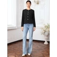 thumbnail image 4 of DARING DIVA Women's Collarless Button Down Long Sleeve Blazer Jacket XS Black, 4 of 6