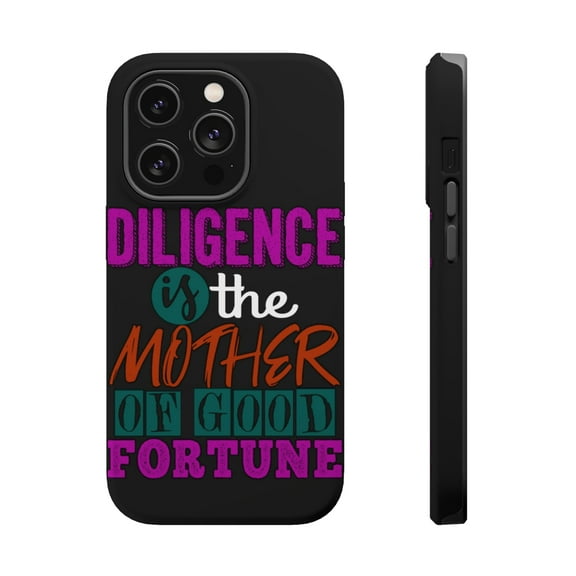 DistinctInk Tough Case for Apple iPhone 15 PRO (6.1" Screen), Compatible with MagSafe Charging - Diligence Mother Good Fortune
