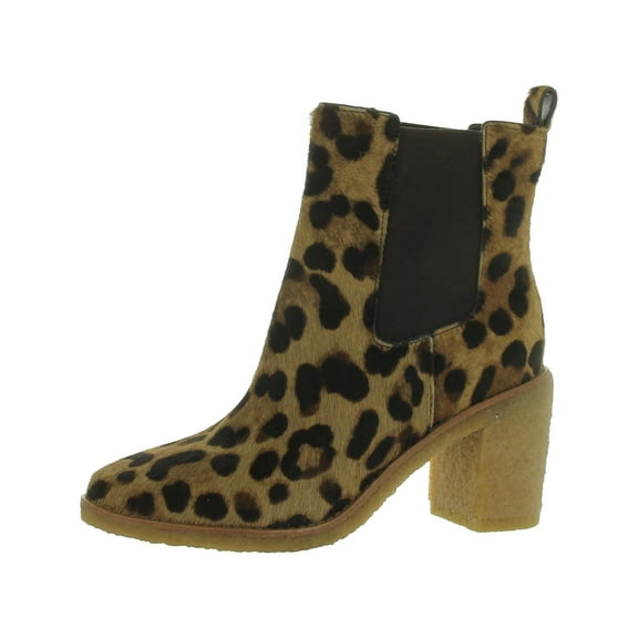 Lauren Ralph Lauren Womens Marianna Calf Hair Leopard Print Chelsea Boots