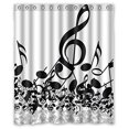 thumbnail image 1 of ABPHQTO Cortina de ducha con notas musicales Cortina de ducha impermeable 150x180 cm, 1 of 2