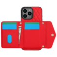 thumbnail image 2 of For iPhone 16 Pro Case Card Holders RFID Blocking PU Leather+TPU Phone Cover with Shoulder Strap - R, 2 of 5
