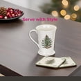thumbnail image 4 of Pimpernel Christmas Tree 10 oz Mug & Coaster Set (4-Piece) -Unique Mug with Coaster for Tea, Coffee, Hot Chocolate - Durabe Melamine, Dishwasher & Microwave Safe - Mug & Coaster Gift Set, 4 of 7