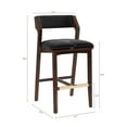 thumbnail image 3 of Patricia Modern Wood Upholstered Barstool in Black, 3 of 9