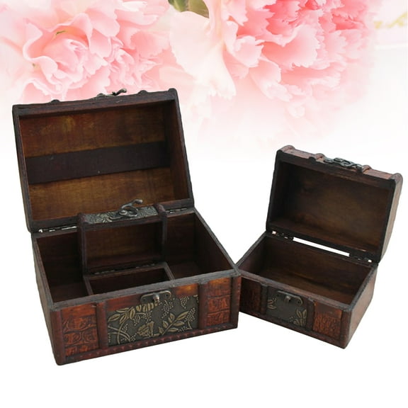 Niceauty 3Pack Vintage Treasure Chest Made Of Wood For Storage Container Classy Design