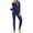 Dark Blue, variant on Thermal Underwear for Women Long Johns Winter Warm Top and Bottom Size S-XXL