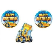 Bull DOZER Loader Construction TRUCKS Yellow BIRTHDAY Party (3) MYLAR Balloons